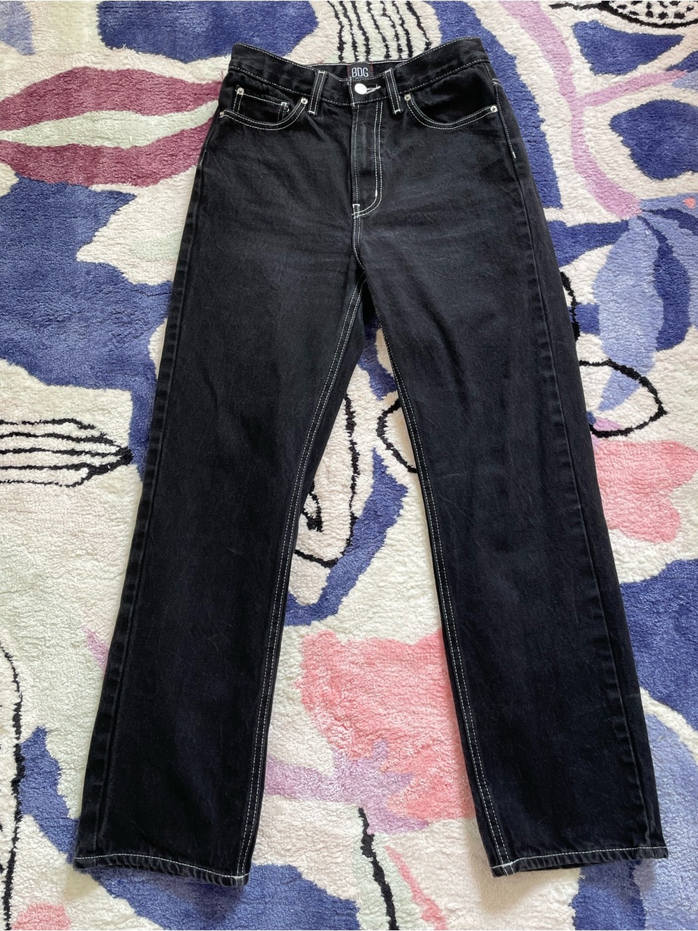 BDG Urban Outfitters Cowboy Jean high waist black contrast stitching 27